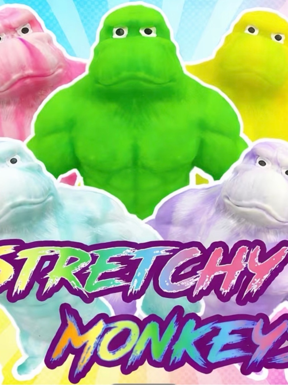 Stretchy Monkey Squishy Toy - marbled blue